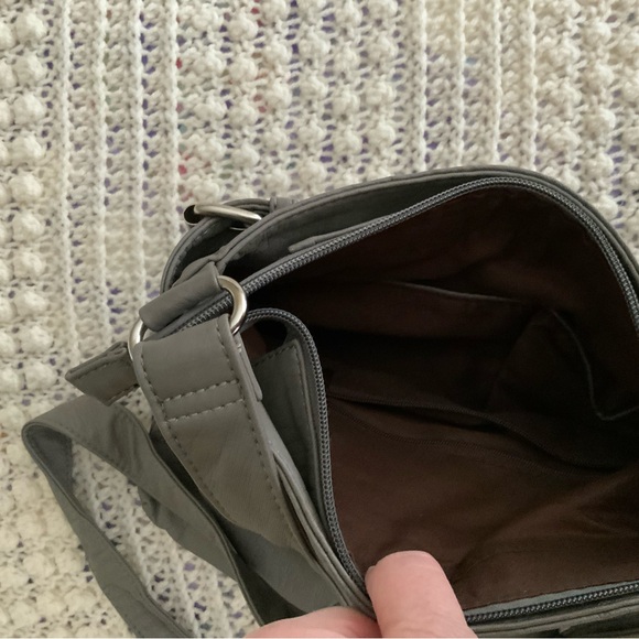 Gray Messenger Bag with Multiple Compartments - Picture 6 of 9